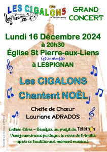 LES CIGALONS (A4 Flyer concert - 16 Déc. 2024)